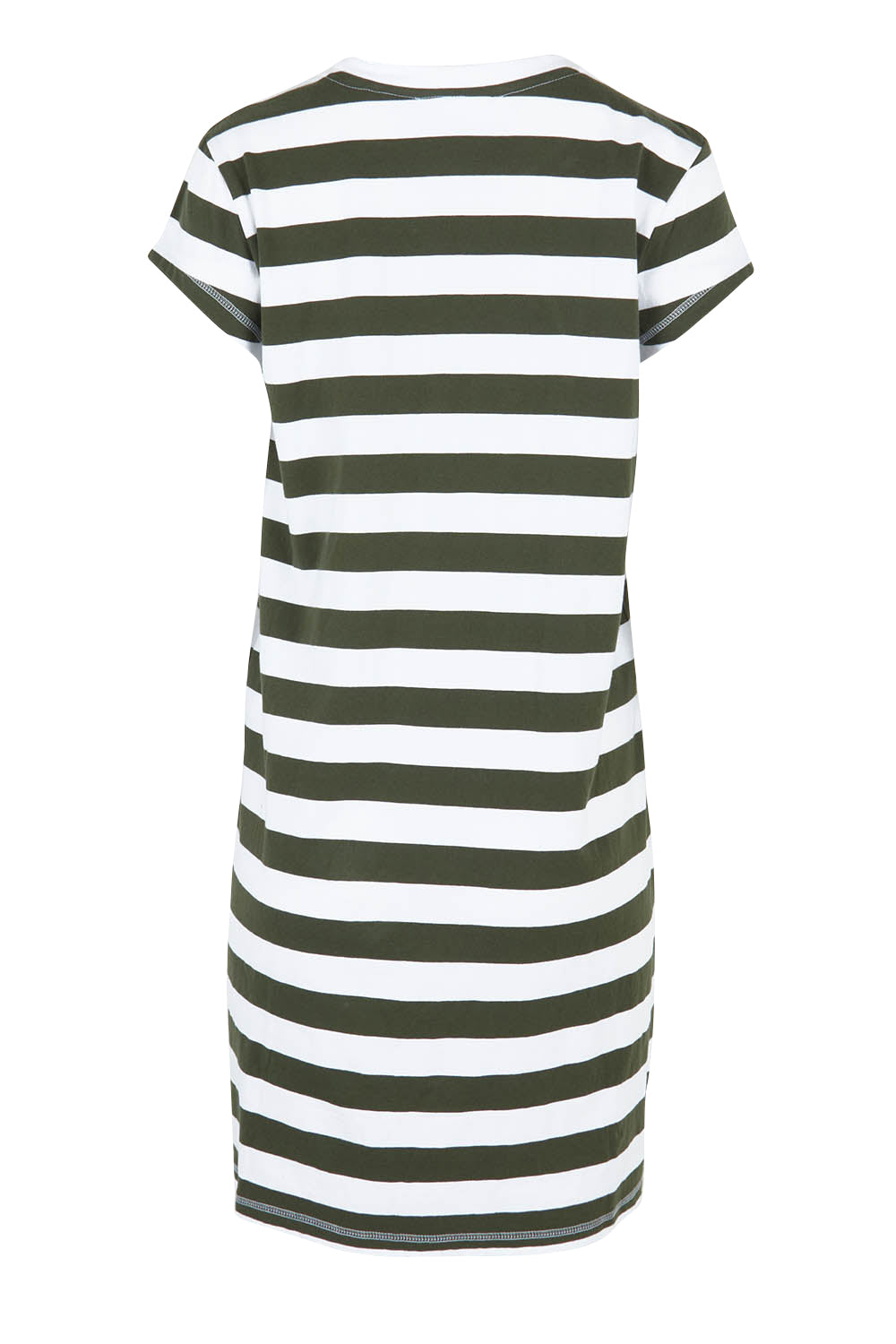 Product shot of the Elements Signature Tee Dress in colour Khakiwhite (Green), from the back