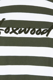 Product shot of the Elements Signature Tee Dress in colour Khakiwhite (Green), detail