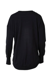Product shot of the Elements Farrah Cotton Long Sleeve in colour Black (Black), from the back