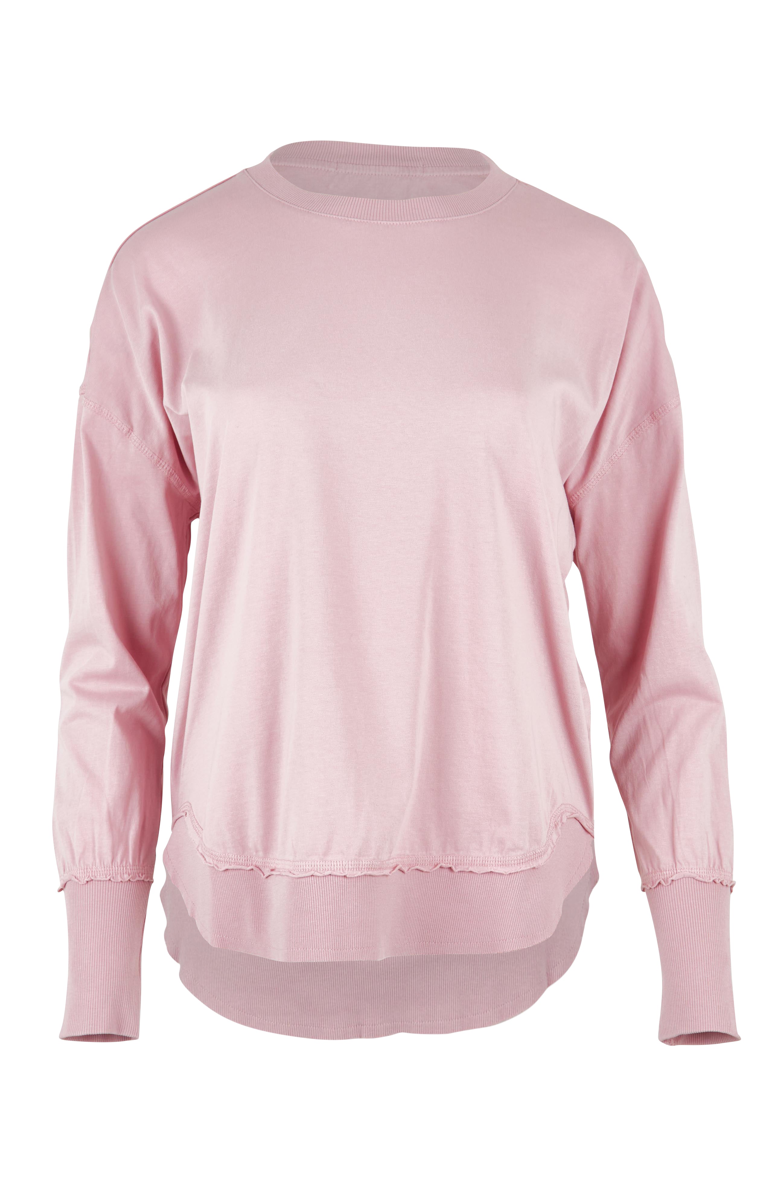 Product shot of the Elements Farrah Cotton Long Sleeve in colour Blossompin (White), from the front