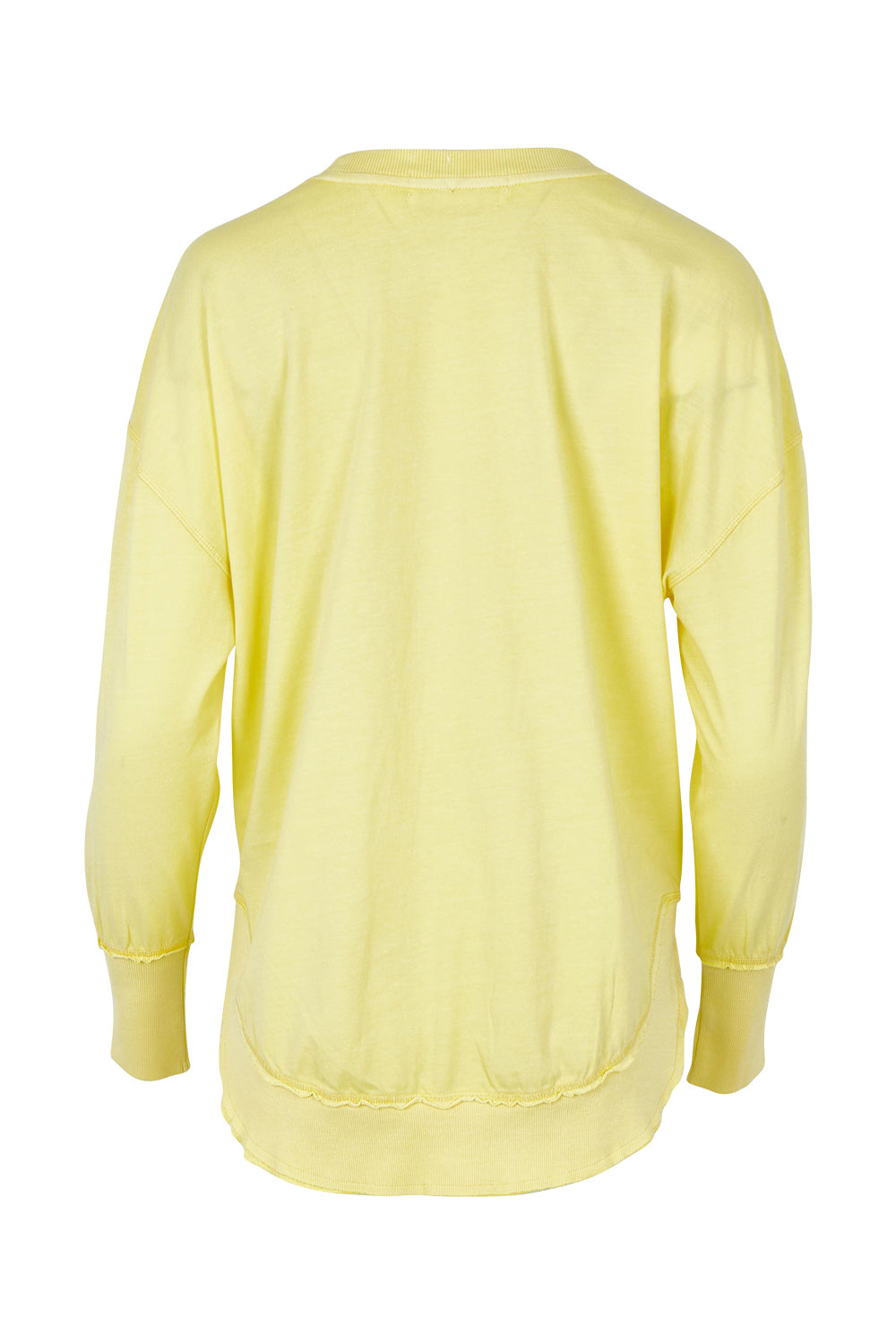 Product shot of the Elements Farrah Cotton Long Sleeve in colour Lemon, from the back
