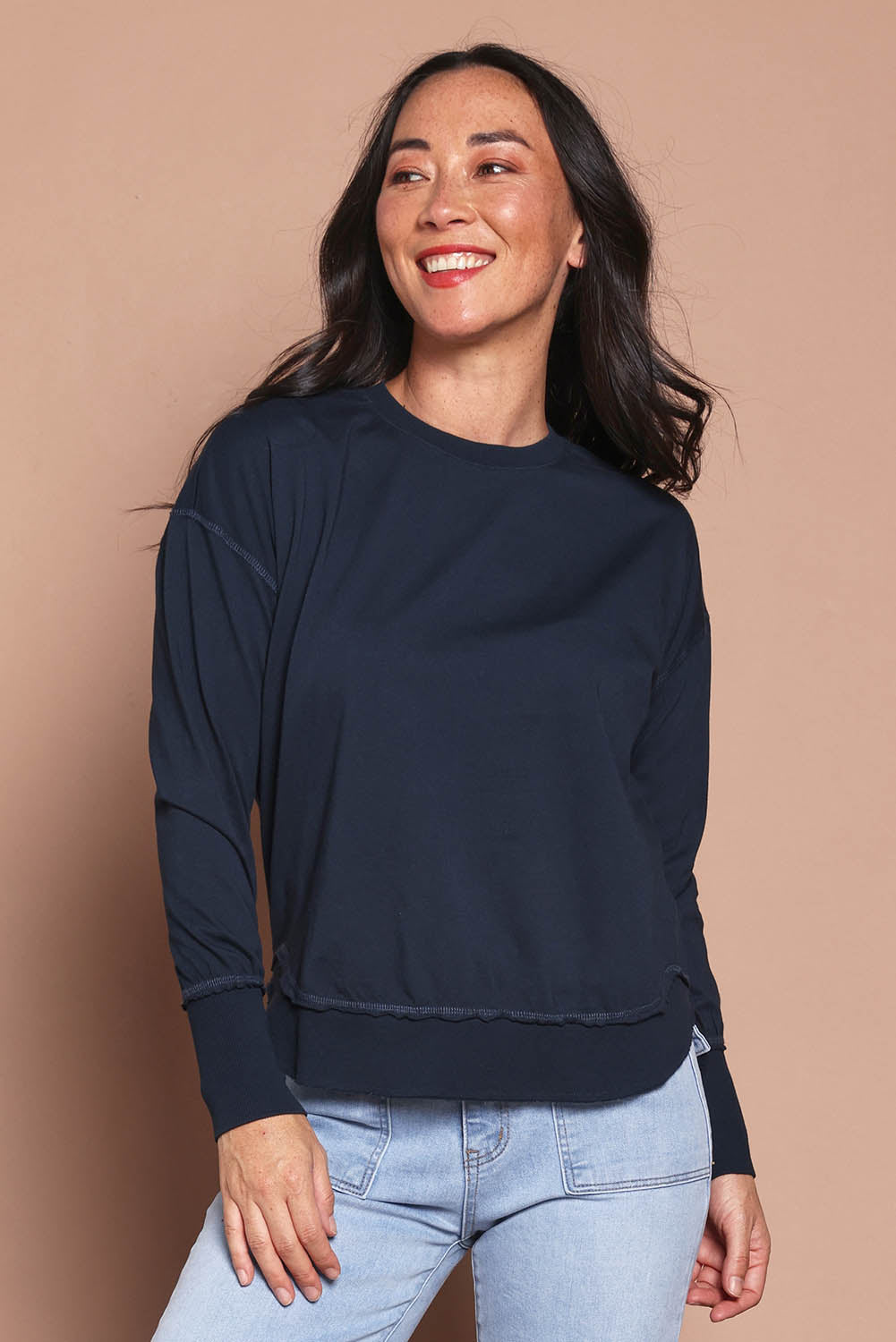 Foxwood Women's Elements Farrah Cotton Long Sleeve in Navy – birdsnest