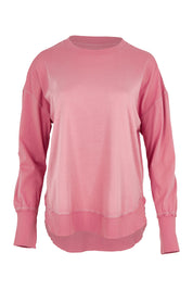Product shot of the Elements Farrah Cotton Long Sleeve in colour Rosepink (Pink), from the front