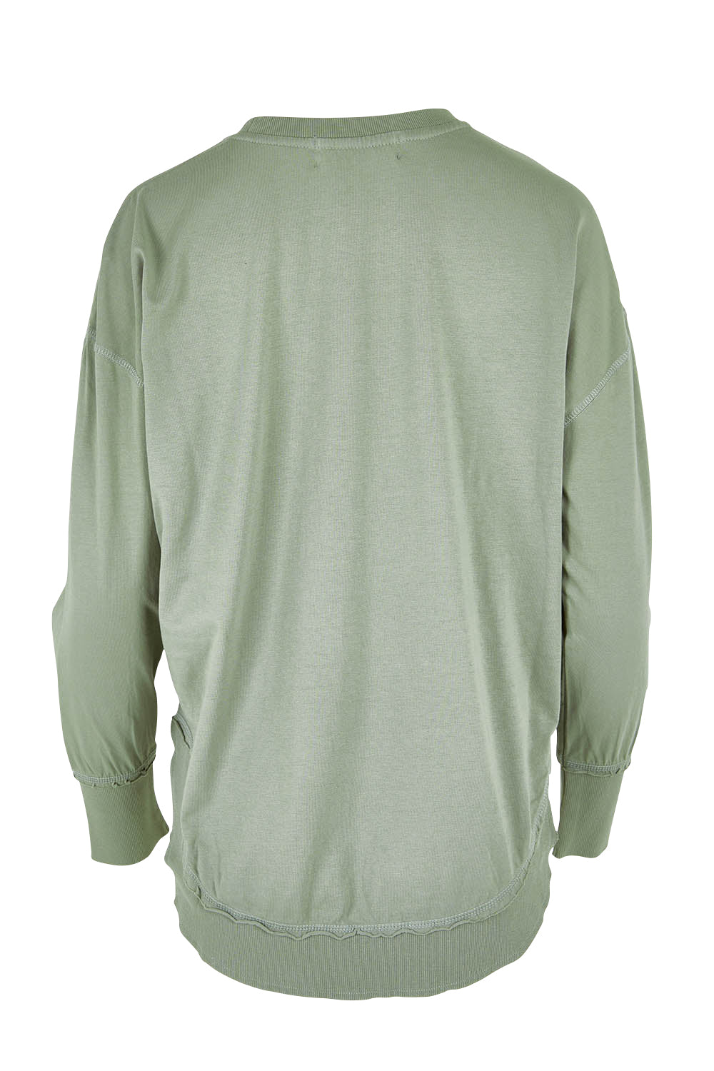 Product shot of the Elements Farrah Cotton Long Sleeve in colour Sagegreen (Green), from the back