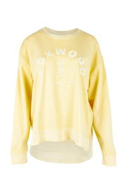 Product shot of the Effortless Cotton Crew in colour Lemon, from the front