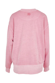 Product shot of the Effortless Cotton Crew in colour Rosepink (Pink), from the back