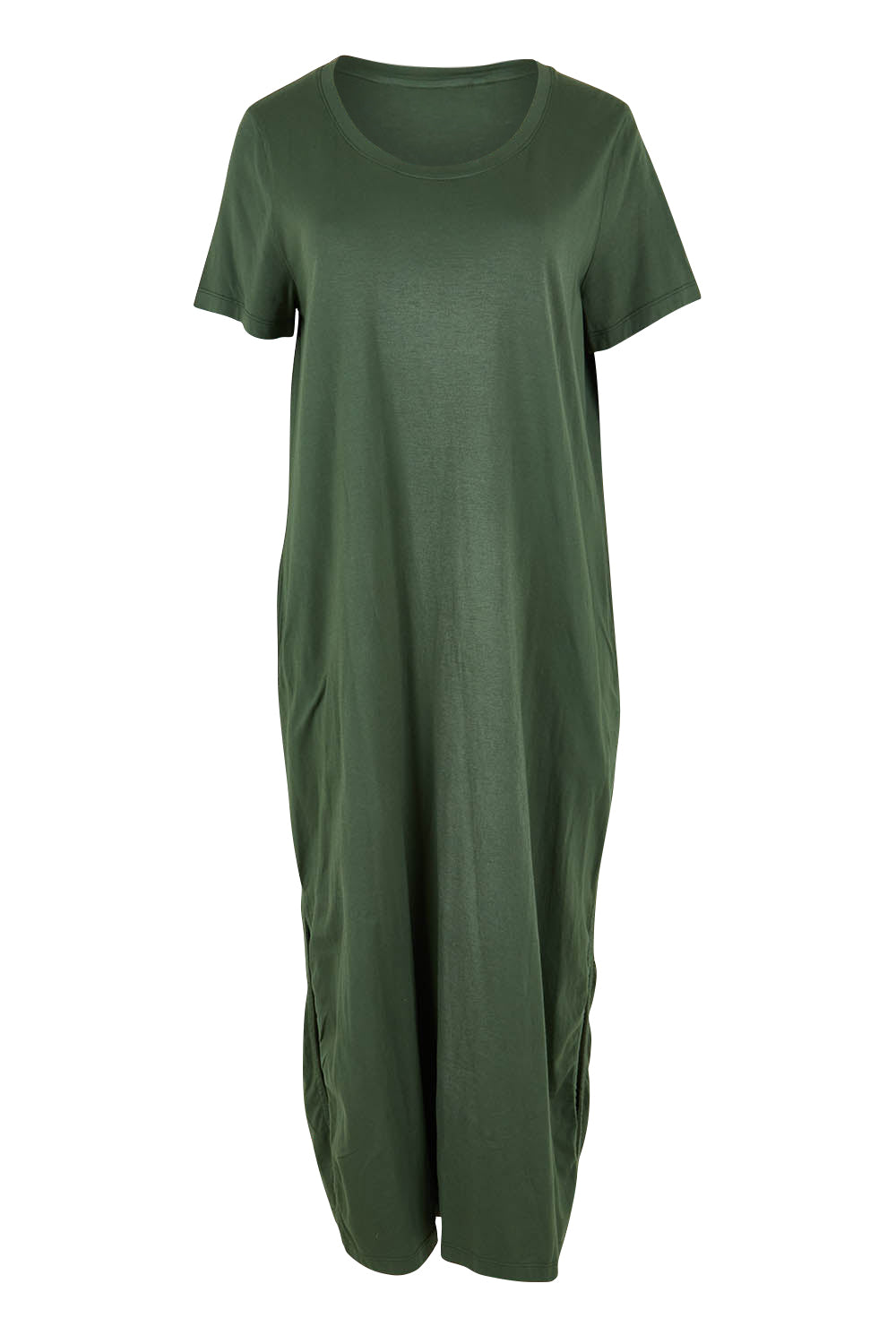 Product shot of the Elements Rhythm Dress in colour Khaki (Green), from the front