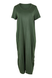 Product shot of the Elements Rhythm Dress in colour Khaki (Green), from the front