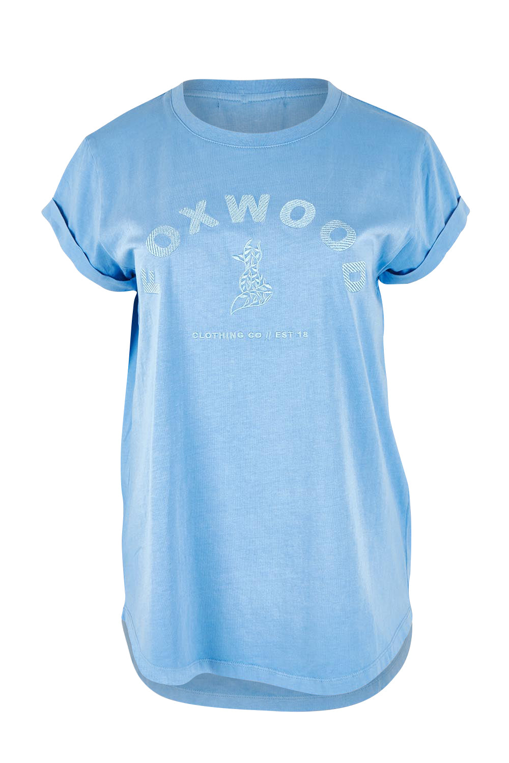 Product shot of the Elements Effortless Tee in colour Azurinebl (Blue), from the front