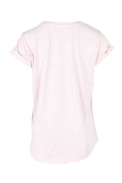 Product shot of the Elements Effortless Tee in colour Barelypink (Pink), from the back