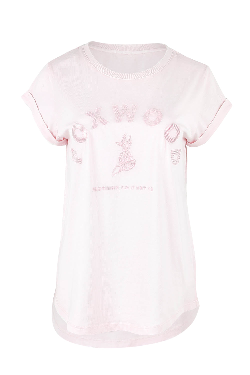 Product shot of the Elements Effortless Tee in colour Barelypink (Pink), from the front