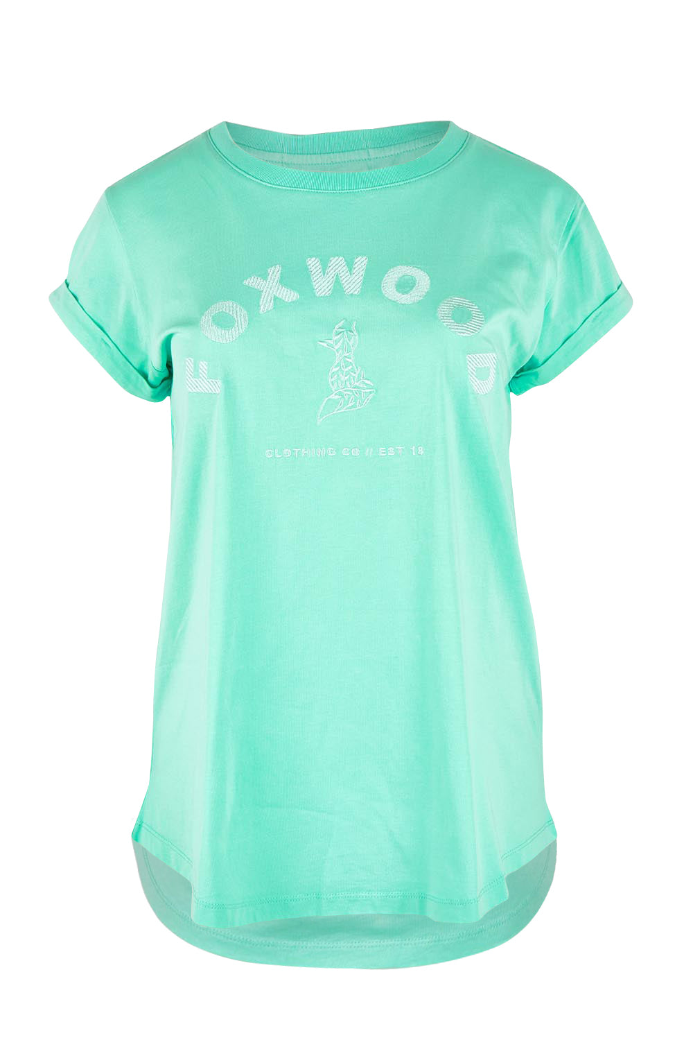 Product shot of the Elements Effortless Tee in colour Neonmint (Green), from the front