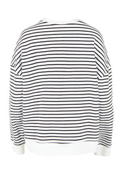 Product shot of the Elements Original Stripe Crew in colour Whiteblack (White), from the back