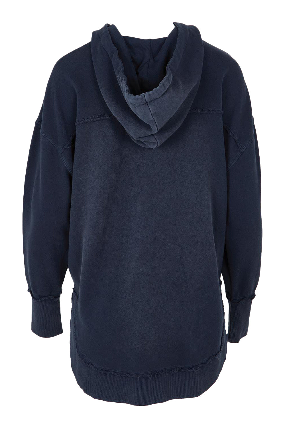 Product shot of the Elements Simplified Cotton Hoodie in colour Navy (Blue), from the back