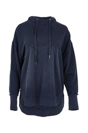 Product shot of the Elements Simplified Cotton Hoodie in colour Navy (Blue), from the front