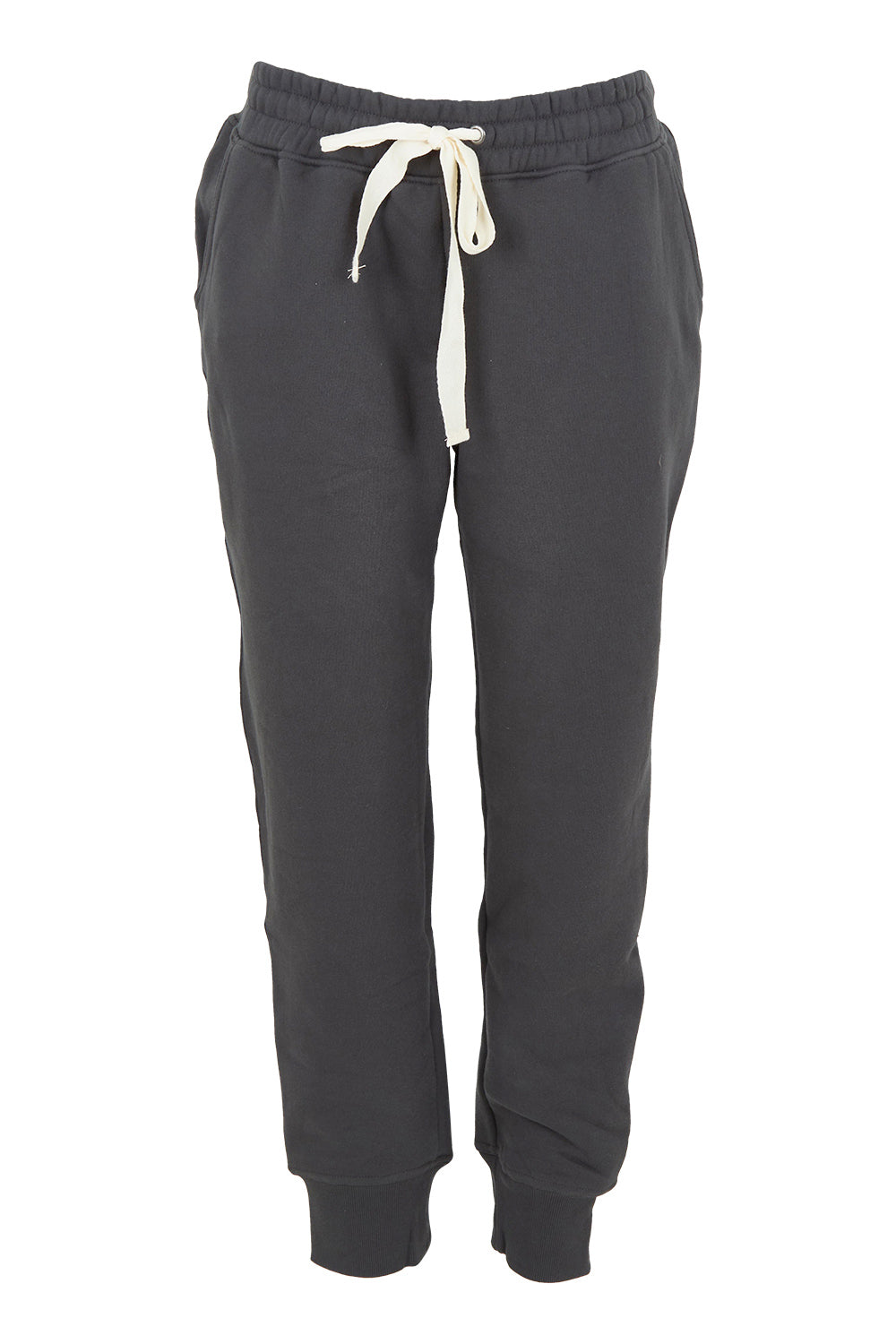 Product shot of the Elements Cotton College Track Pant in colour Coal (Grey), from the front