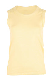 Product shot of the Elements Iris Rib Cotton Tank – Sunlightye in colour Sunlightye, from the front
