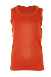 Product shot of the Elements Iris Rib Cotton Tank – Tabasco in colour Tabasco, from the front