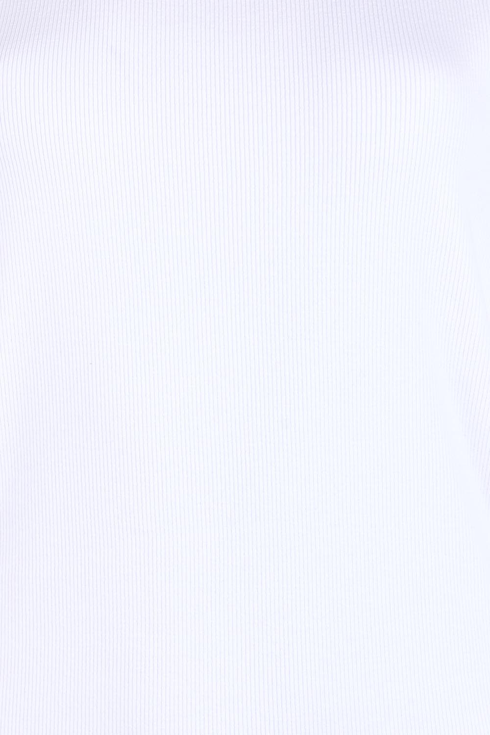 Product shot of the Elements Iris Rib Cotton Tank – White in colour White, showing detail