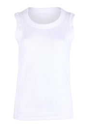 Product shot of the Elements Iris Rib Cotton Tank – White in colour White, from the front
