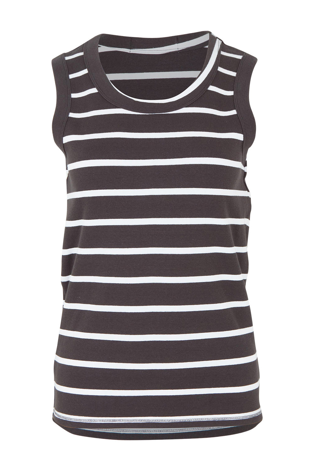 Product shot of the Elements Iris Cotton Tank in colour Charwhite (Grey), from the front