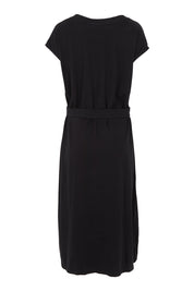 Product shot of the Elements Casey Cotton Dress in colour Black (Black), from the back