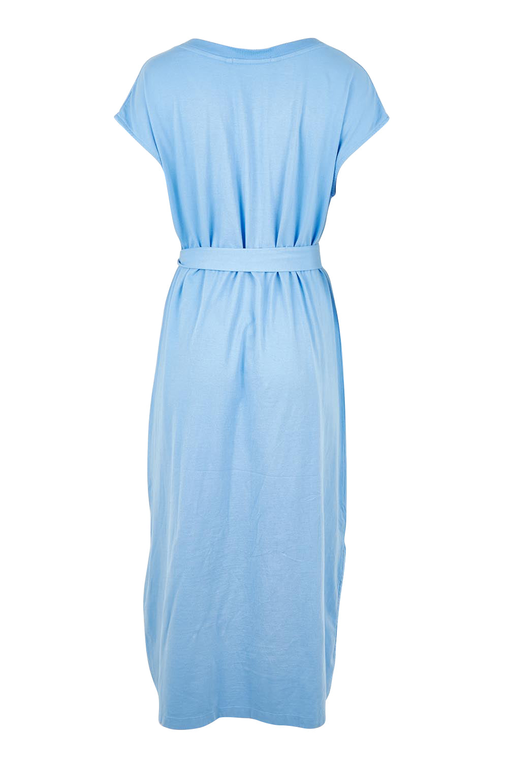 Product shot of the Elements Casey Cotton Dress – Cornflower in colour Cornflower, from the back