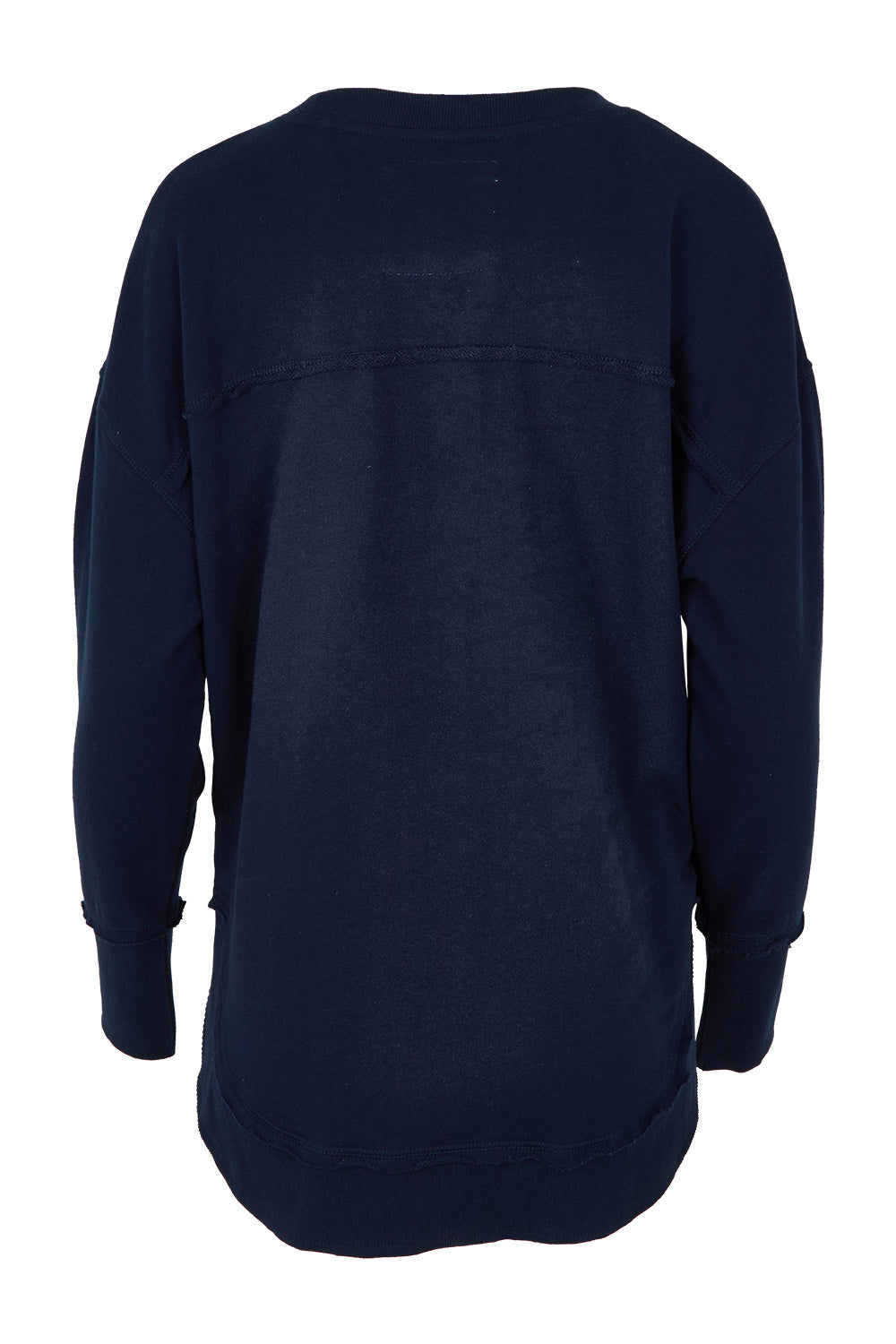 Product shot of the Elements Simplified Confetti Cotton Crew in colour Navy (Blue), from the back