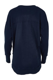 Product shot of the Elements Simplified Confetti Cotton Crew in colour Navy (Blue), from the back