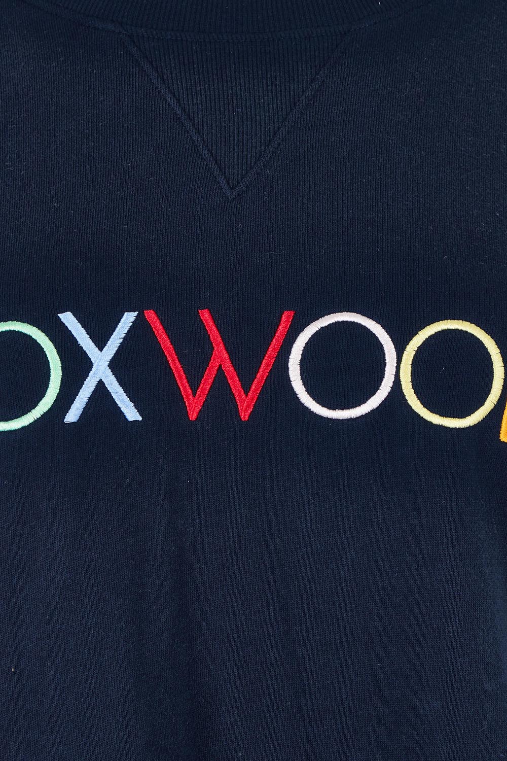 Product shot of the Elements Simplified Confetti Cotton Crew in colour Navy (Blue), detail
