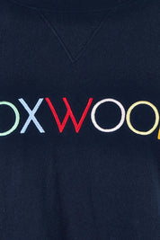 Product shot of the Elements Simplified Confetti Cotton Crew in colour Navy (Blue), detail