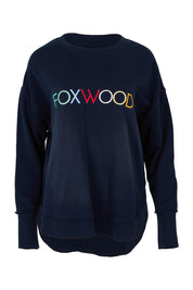 Product shot of the Elements Simplified Confetti Cotton Crew in colour Navy (Blue), from the front