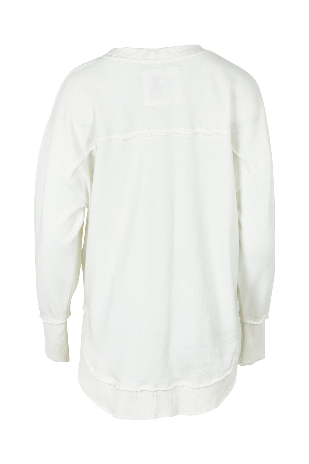 Product shot of the Elements Simplified Confetti Cotton Crew in colour White (White), from the back
