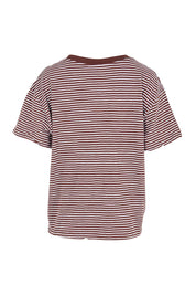 Product shot of the Elements Hutch Stripe Cotton Tee – Chocwhite in colour Chocwhite, from the back
