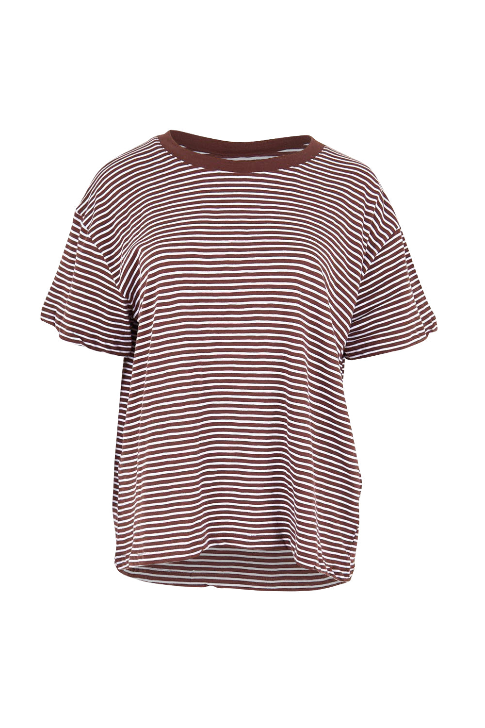 Product shot of the Elements Hutch Stripe Cotton Tee – Chocwhite in colour Chocwhite, from the front