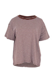 Product shot of the Elements Hutch Stripe Cotton Tee – Chocwhite in colour Chocwhite, from the front