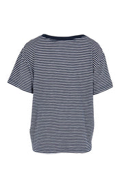 Product shot of the Elements Hutch Stripe Cotton Tee – Navywhite in colour Navywhite, from the back