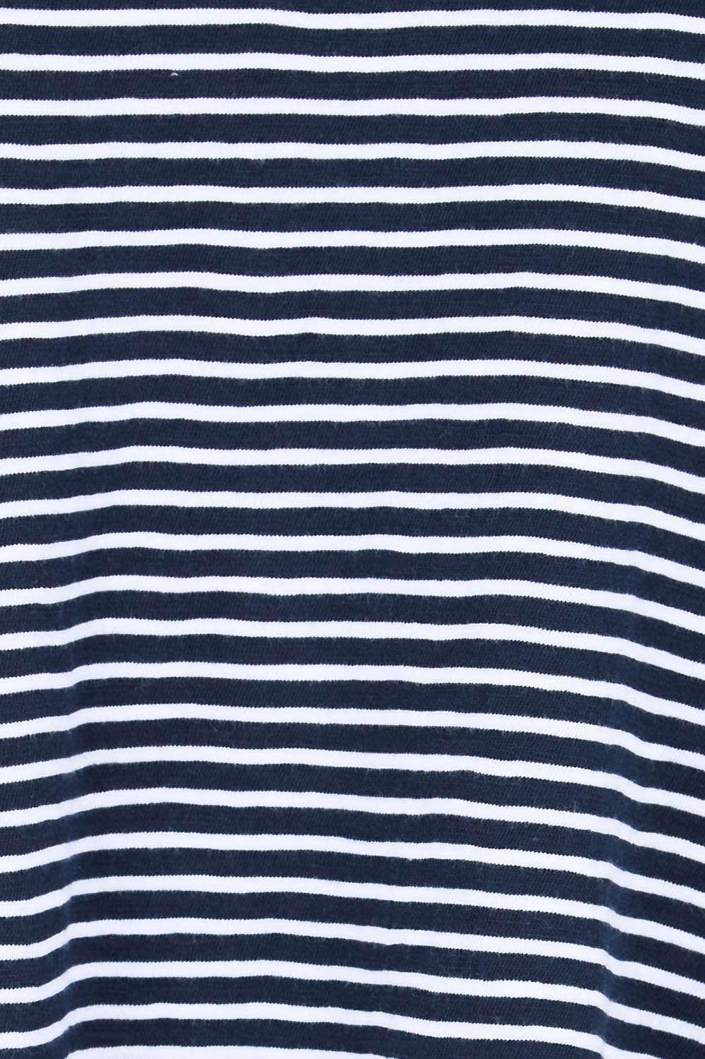 Product shot of the Elements Hutch Stripe Cotton Tee – Navywhite in colour Navywhite, showing detail
