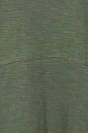 Product shot of the Elements Bay Tape Cotton Tee Dress in colour Khaki (Green), detail