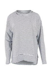 Product shot of the Elements Eddie Stripe Long Sleeve in colour Blackwhite (Black), from the front