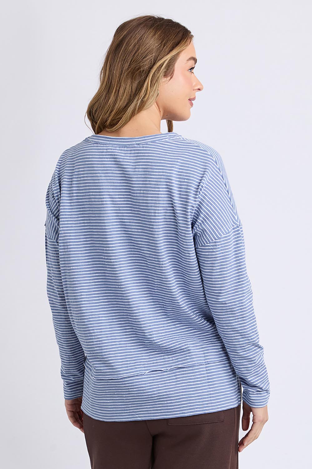 Elements Eddie Stripe Cotton Long Sleeve Top – Cbluewhite