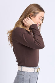 Elements Scoop Rib Cotton Long Sleeve Tee – Coffee