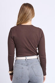 Elements Scoop Rib Cotton Long Sleeve Tee – Coffee