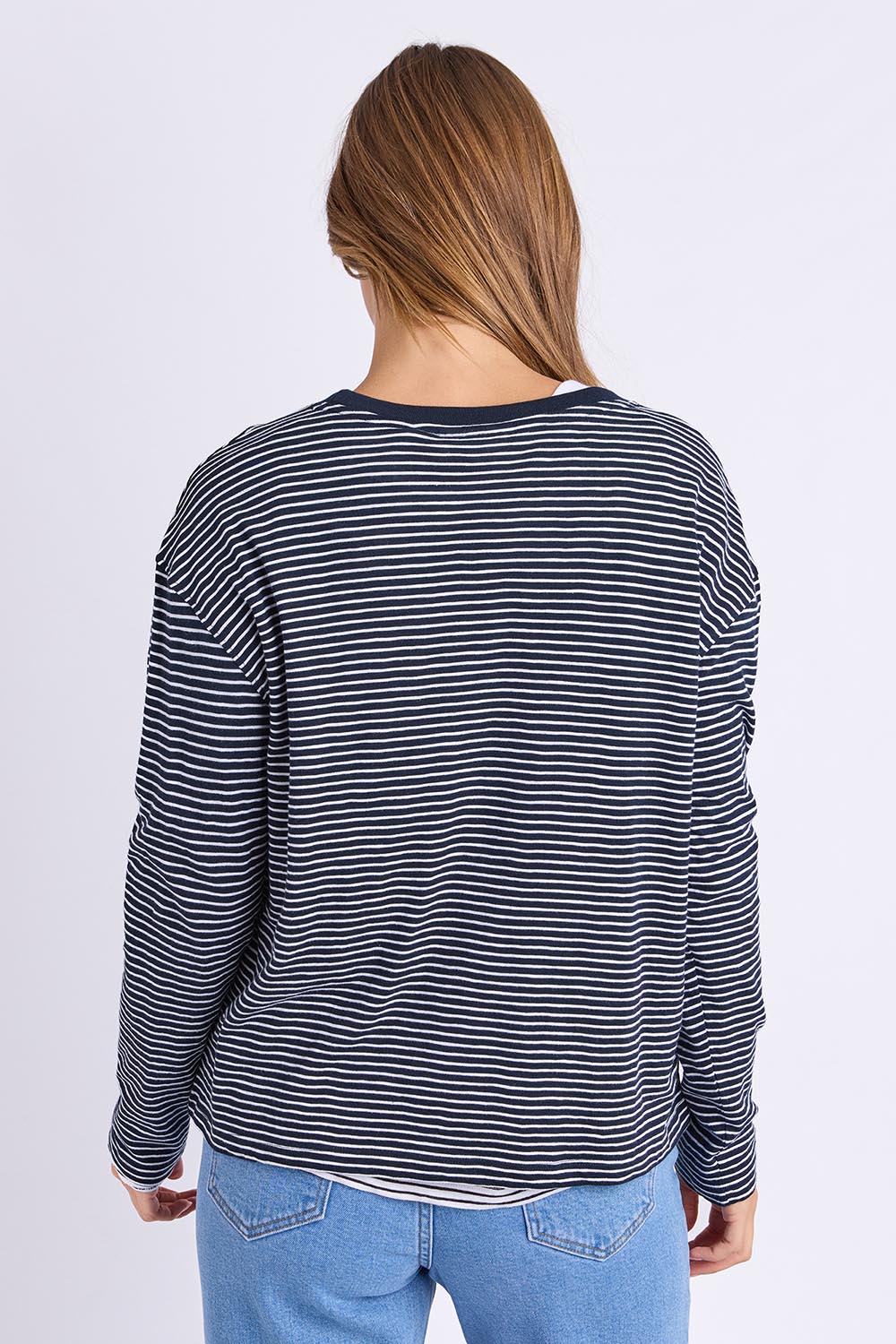 Elements Hutch Stripe Cotton Long Sleeve Tee - Navywhite
