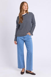 Elements Hutch Stripe Cotton Long Sleeve Tee - Navywhite