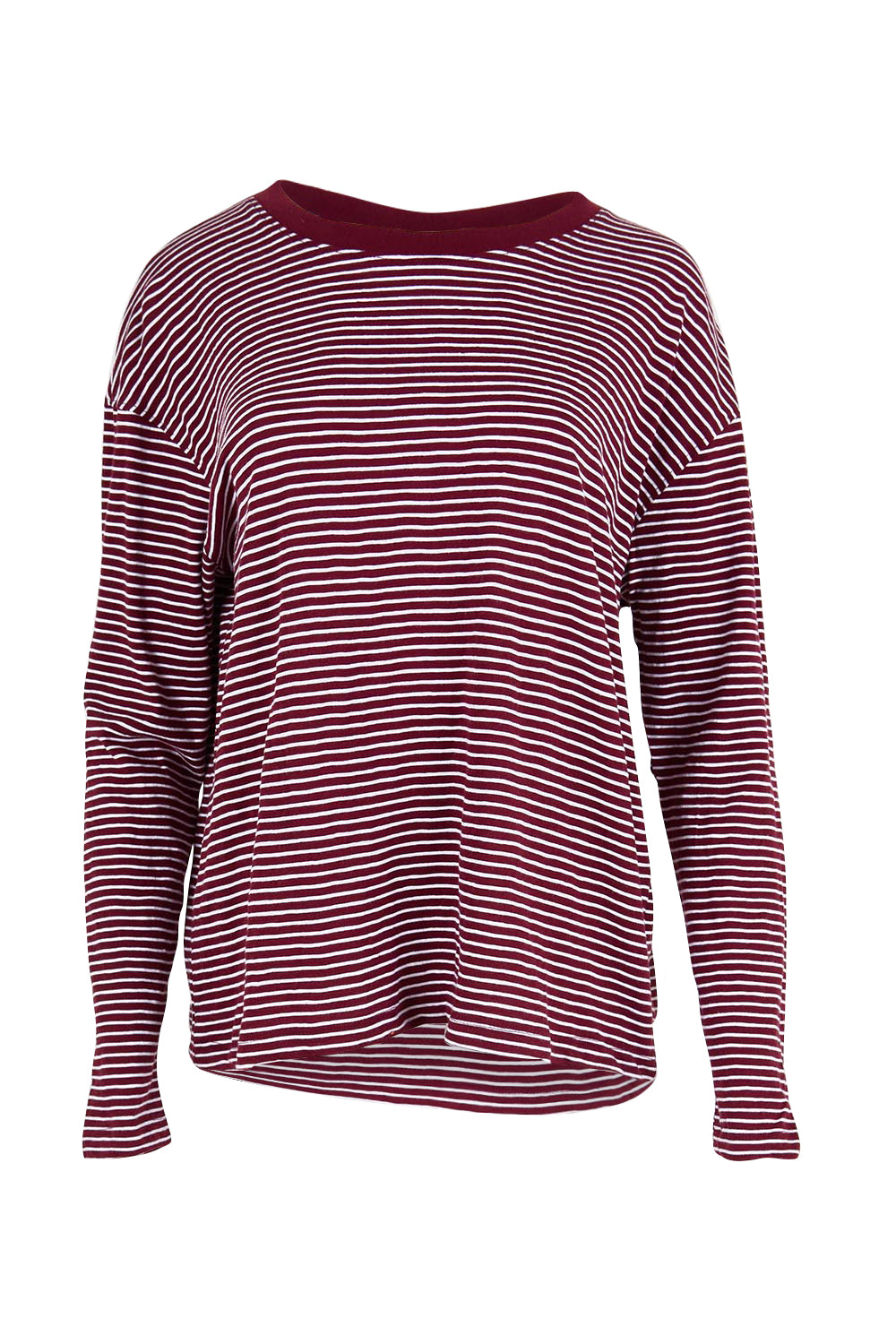 Elements Hutch Stripe Cotton Long Sleeve Tee - Winewhite
