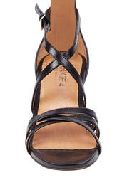 Product shot of the Abi Leather Heel in colour Black (Black), detail