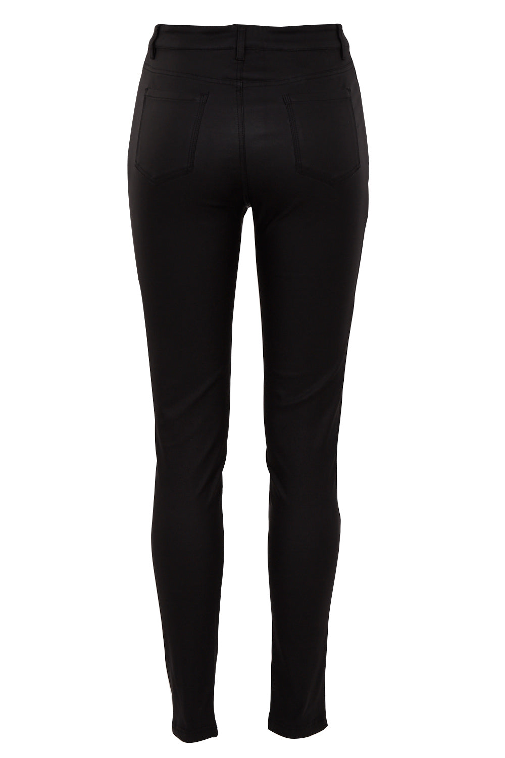 Product shot of the Ynez Essential Coated Pant in colour Black (Black), from the back