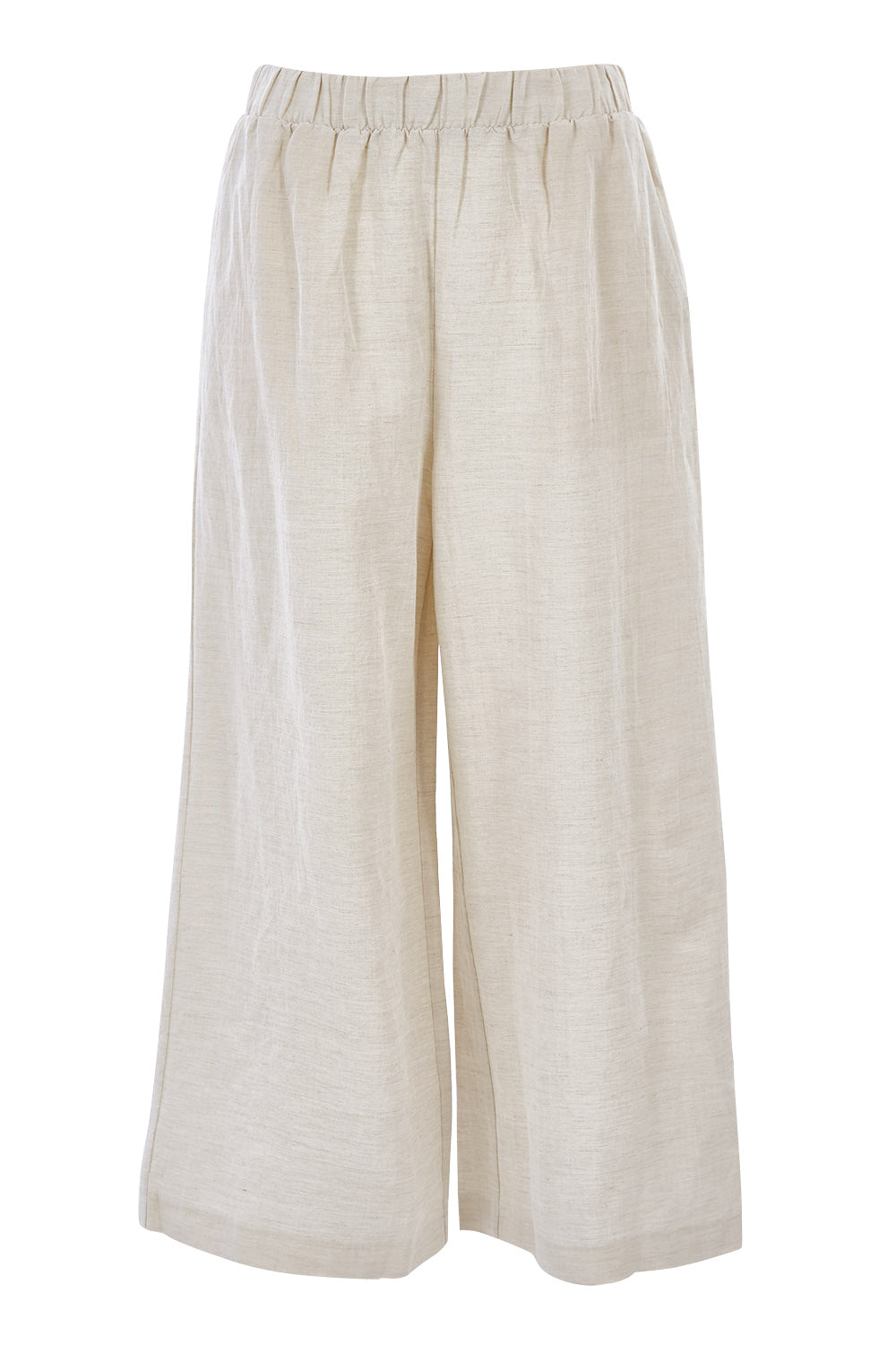 Product shot of the Sea Ya Wide Leg Pant in colour Almond (White), from the front