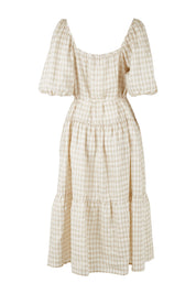 Product shot of the Soul Love Linen Dress in colour Boneging, from the back
